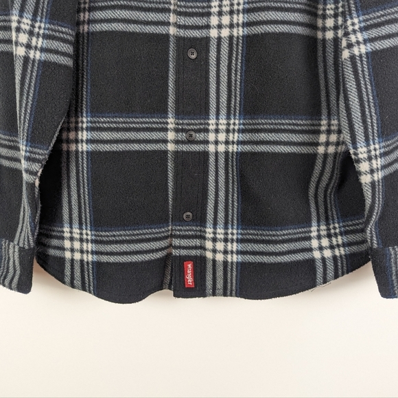 Wrangler Black Tartan Fleece Shacket - Picture 4 of 5